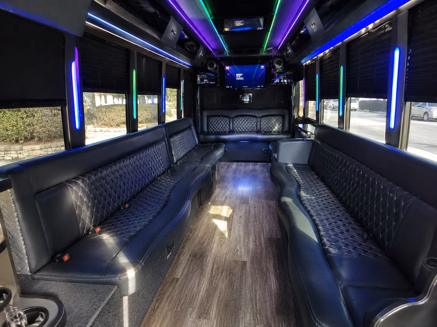 gaithersburg 15 passenger party bus interior
