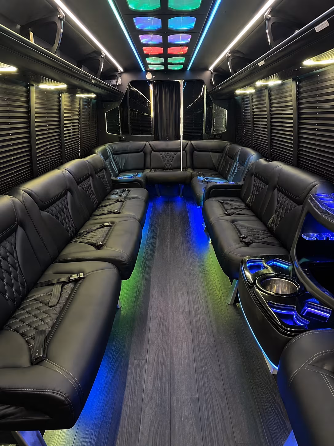 gaithersburg 20 passenger party bus interior