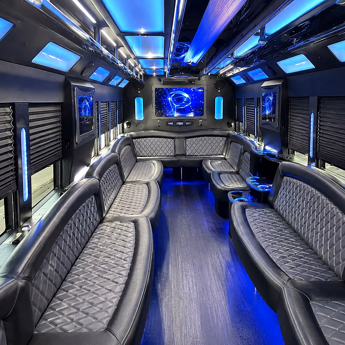 gaithersburg 50 passenger party bus interior