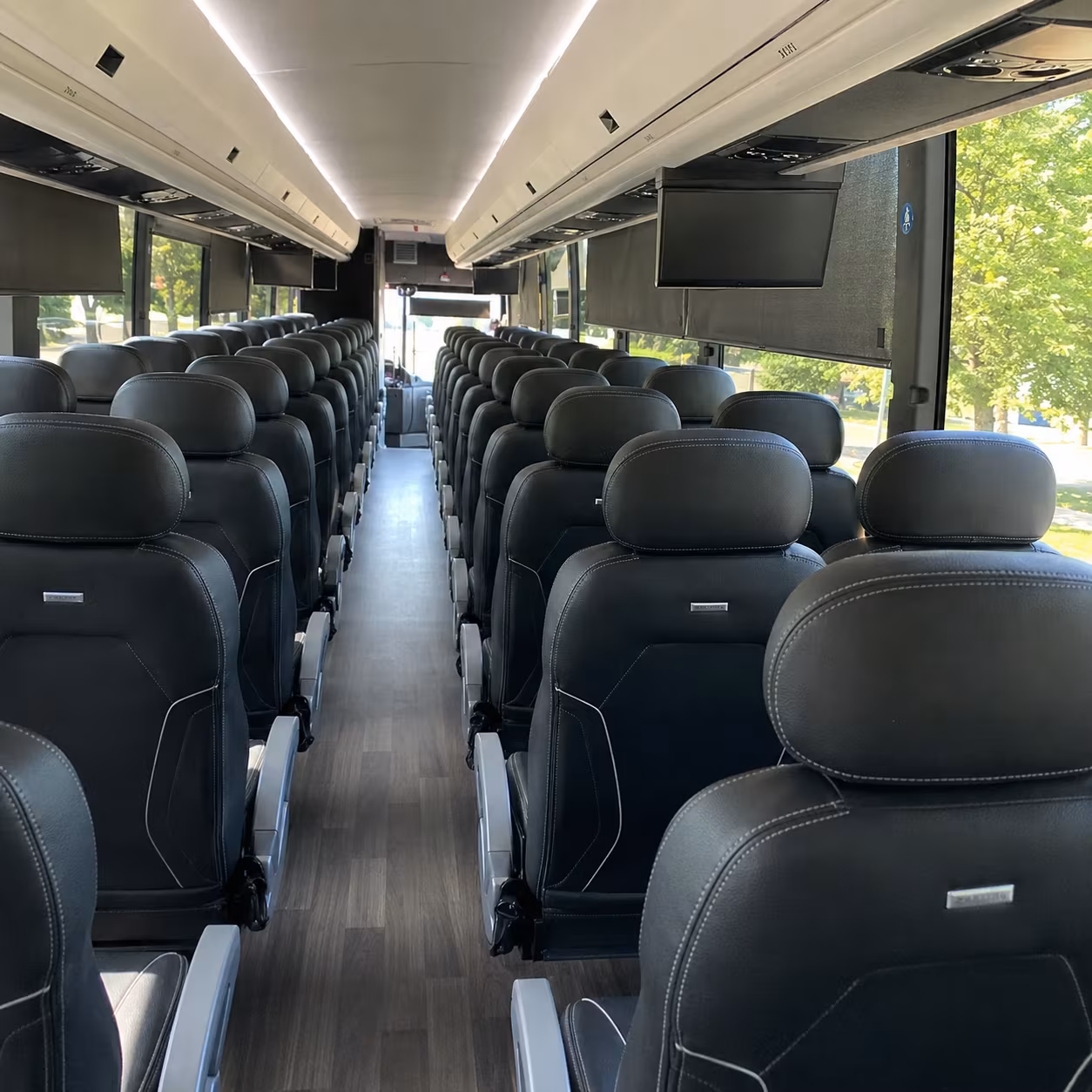 wheaton charter bus rental interior