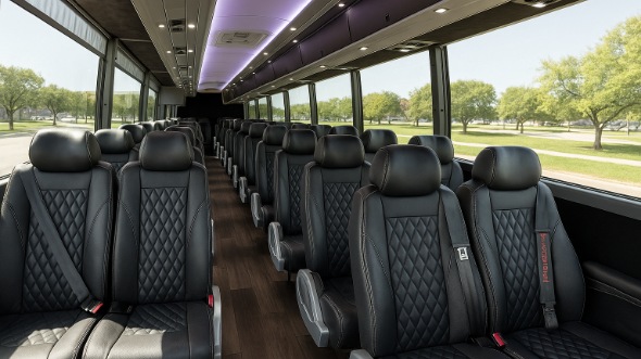 Interior of Charter Bus Company Bethesda's 28 Passenger Mini bus in Bethesda