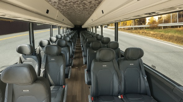 Interior of Charter Bus Company Potomac's 30 Passenger Minibus in Potomac