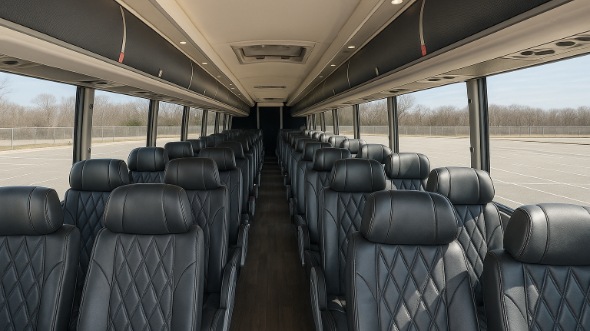 Interior of Charter Bus Company Bethesda's 50 Passenger Charter Bus in Bethesda